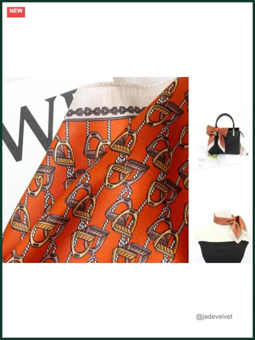 100% Mulberry Silk Small Square Scarf 21x21 Digital Printed Neckerchief